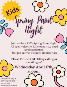 Spring Kids Paint Night poster